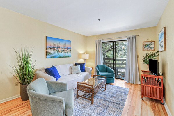 TV, DVD player, ping pong, books