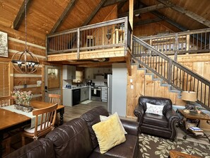 Smart TV, fireplace, DVD player, stereo