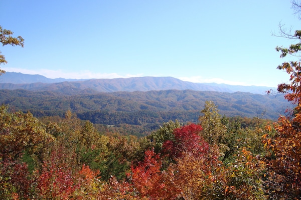 Amazing fall colors and ridgeline view from the cabin.