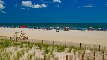 Beach nearby, sun loungers