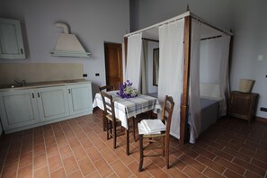 1 slaapkamer, geluiddichte muren, een strijkplank/strijkijzer, internet