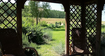 Ferienhaus am Ufer des Flusses Po und von grünen in Emiliana umgeben