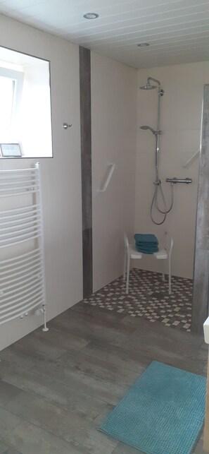 Dusche, Haartrockner, Handtücher