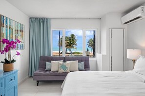 1 bedroom, desk, iron/ironing board, travel crib