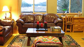 Télévision, cheminée, lecteur de DVD, baby-foot