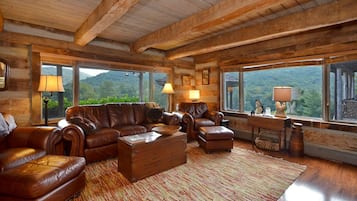 Smart TV, fireplace, DVD player, foosball