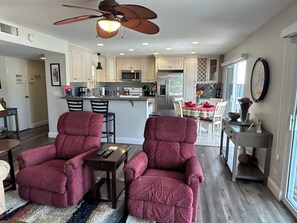 Smart TV, fireplace, printers