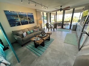 Smart TV, DVD player, books, music library