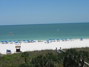 On the beach, sun loungers, beach towels - Marco Updated Beach Front Condo, 2Br 2Ba, 1605 - T4, Pool, Beach & Ocean Views (Marco Island)