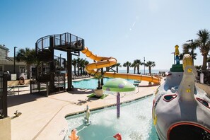 Indoor pool, a heated pool - 3 Bedroom 2 Bath, Direct Oceanfront, Central, Water park (Myrtle Beach)