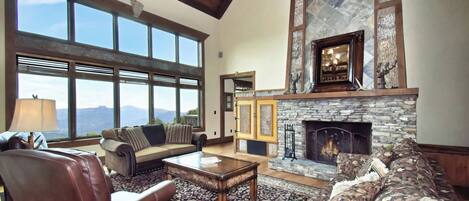 TV, fireplace, video games, DVD player