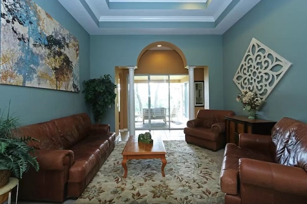 Quiet living room is a great place to relax and unwind. An Oasis for reading!