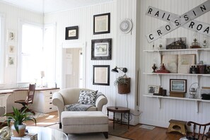 Interior - Unique! A renovated old railroad depot turned into a cozy cottage. (Gotham)