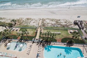 Indoor pool, a heated pool - 2 BR/2BA Oceanfront,Central,Many amenities,WIFI (Myrtle Beach)
