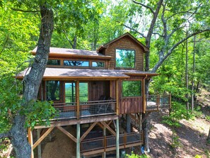 Exterior - Canopy Blue Luxury Treehouse *hot tub, fire pit, swing bed, amazing views* (Blue Ridge)