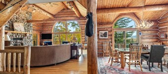 Links and Logs Chalet | Luxury Log Home with Mountain Views and Private Hot Tub!
