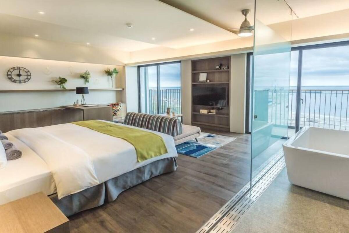 1 개의 침실, 오리/거위털 이불, 필로우탑 침대, 객실 내 금고