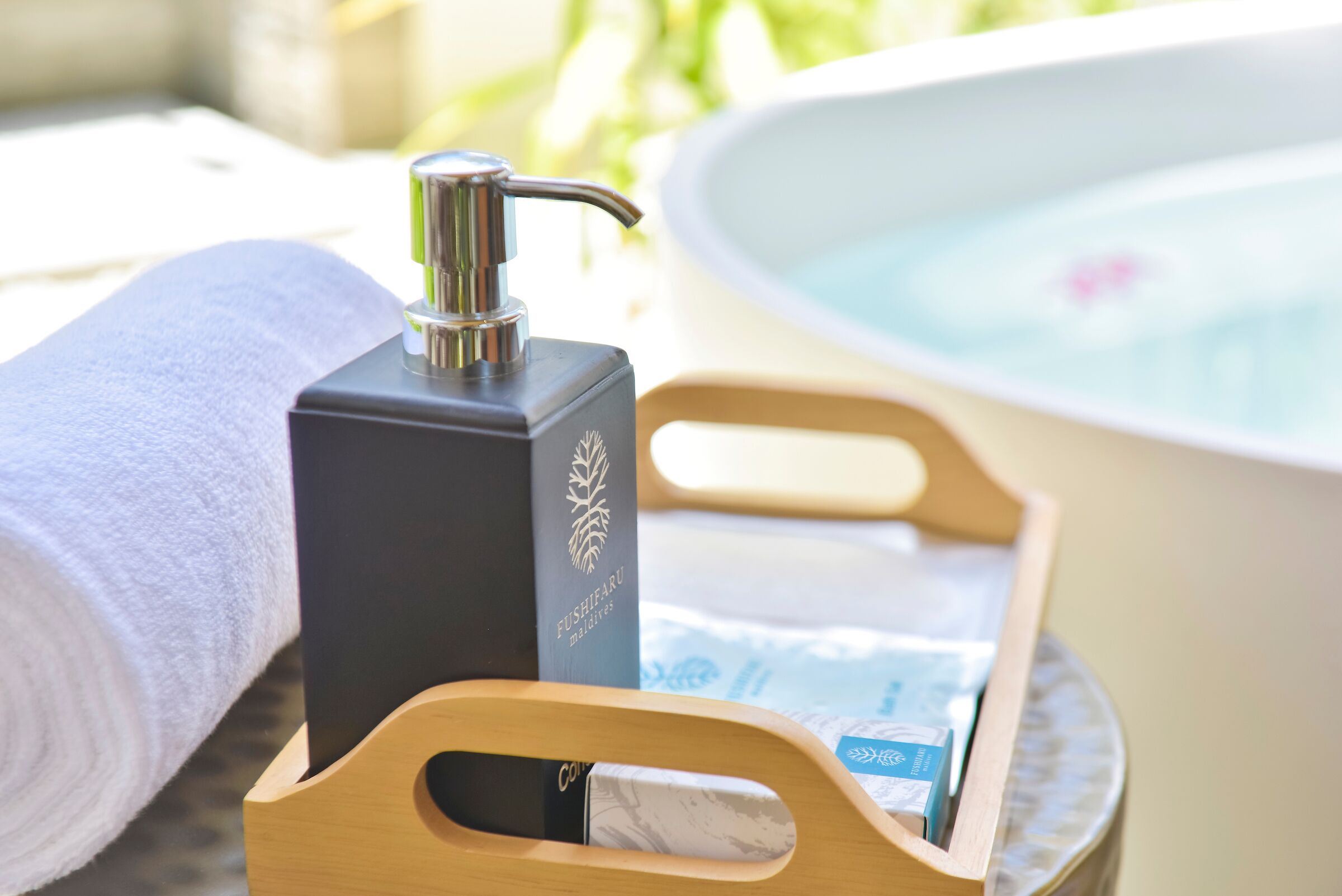 two bedroom beach duplex villa with private pool and free access to sea plane lounge on arrival | bathroom | separate bathtub and shower, rainfall showerhead, free toiletries