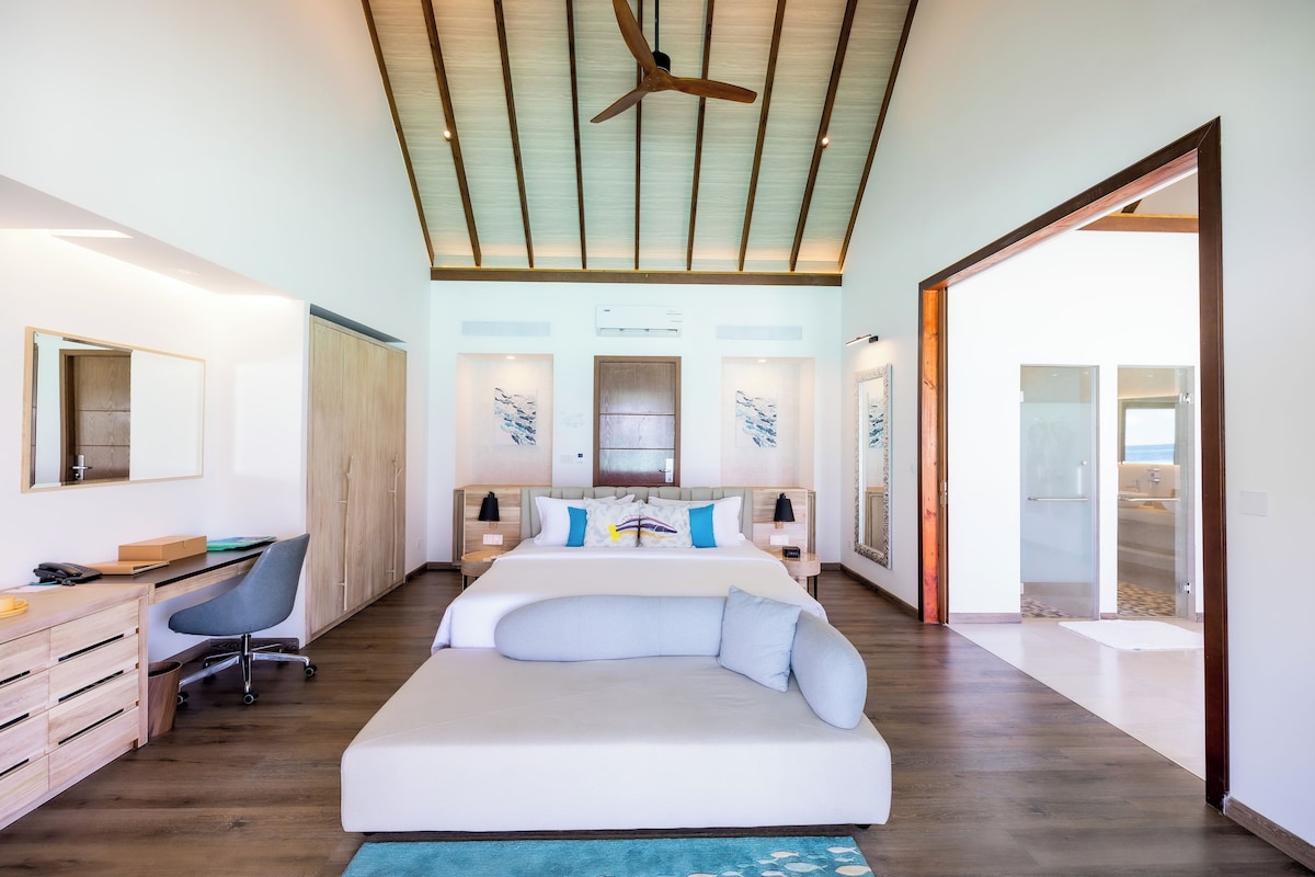 Water villa with private pool and Free access to sea plane lounge on Arrival | Premium bedding, minibar, in-room safe, desk