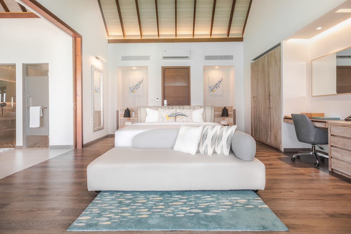 water villa with jacuzzi with free access to sea plane lounge on arrival | 1 bedroom, premium bedding, minibar, in-room safe