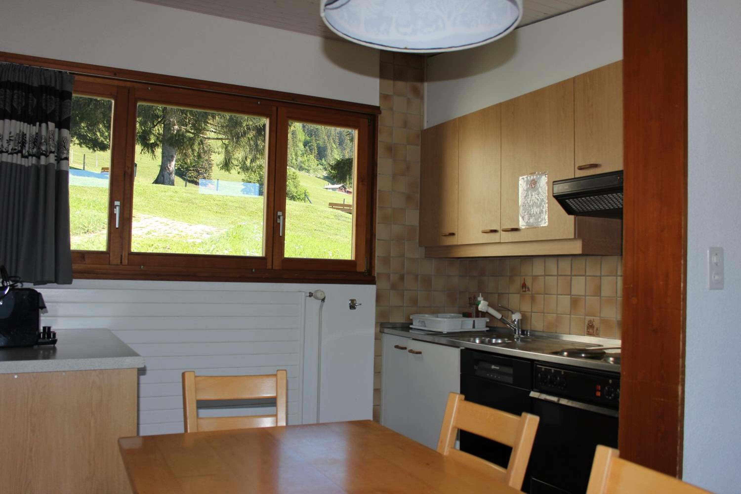 Réfrigérateur, micro-ondes (sur demande), four, plaque de cuisson