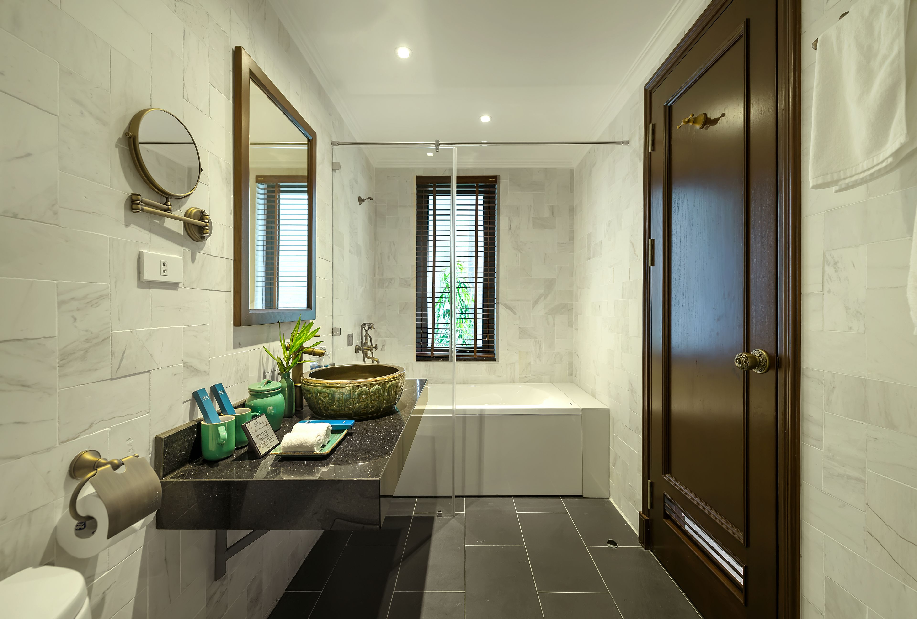 free toiletries, hair dryer, bathrobes, slippers