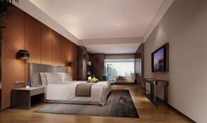 Habitación doble Club, vista al río | Caja de seguridad en la habitación, escritorio y cortinas blackout