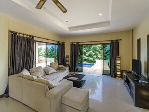 Villa, 4 Bedrooms | Living area | TV, DVD player - 4 Bedroom Sea View Villa - Pad Thai SDV189A-By Samui Dream Villas (Koh Samui)