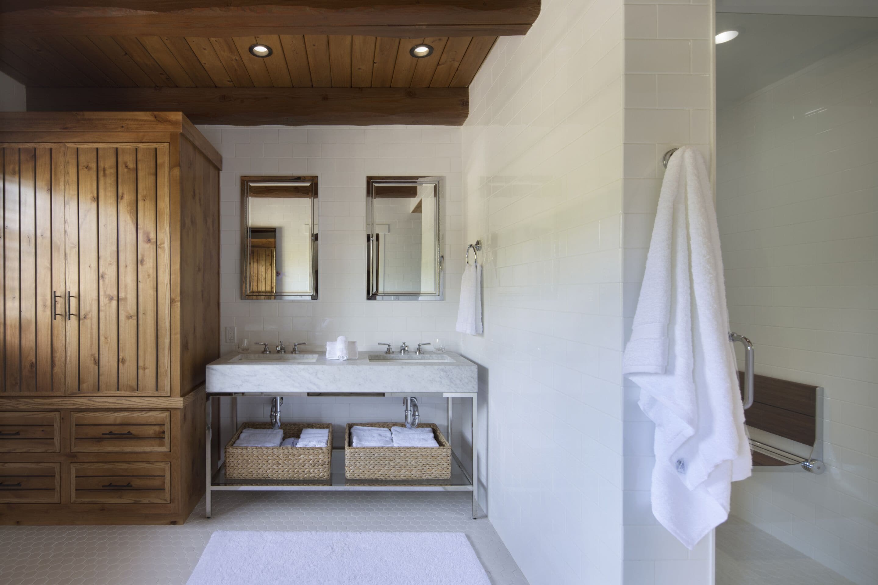 premium studio suite | bathroom | shower, designer toiletries, hair dryer, bathrobes