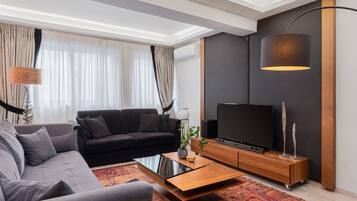 Smart TV, DVD player, books, stereo