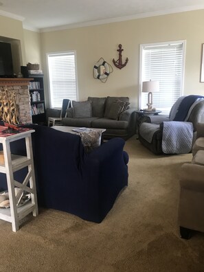 Smart TV, DVD player, books, music library