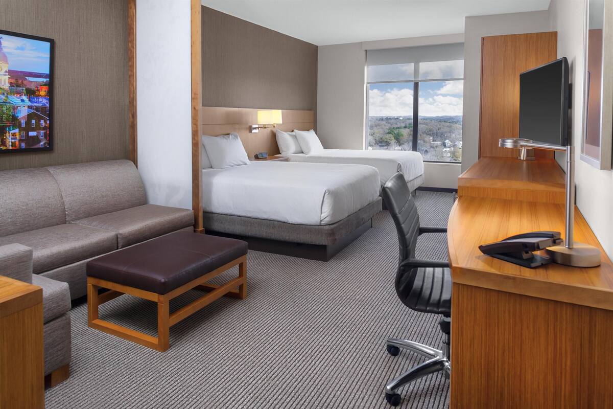 premium bedding, blackout curtains, iron/ironing board