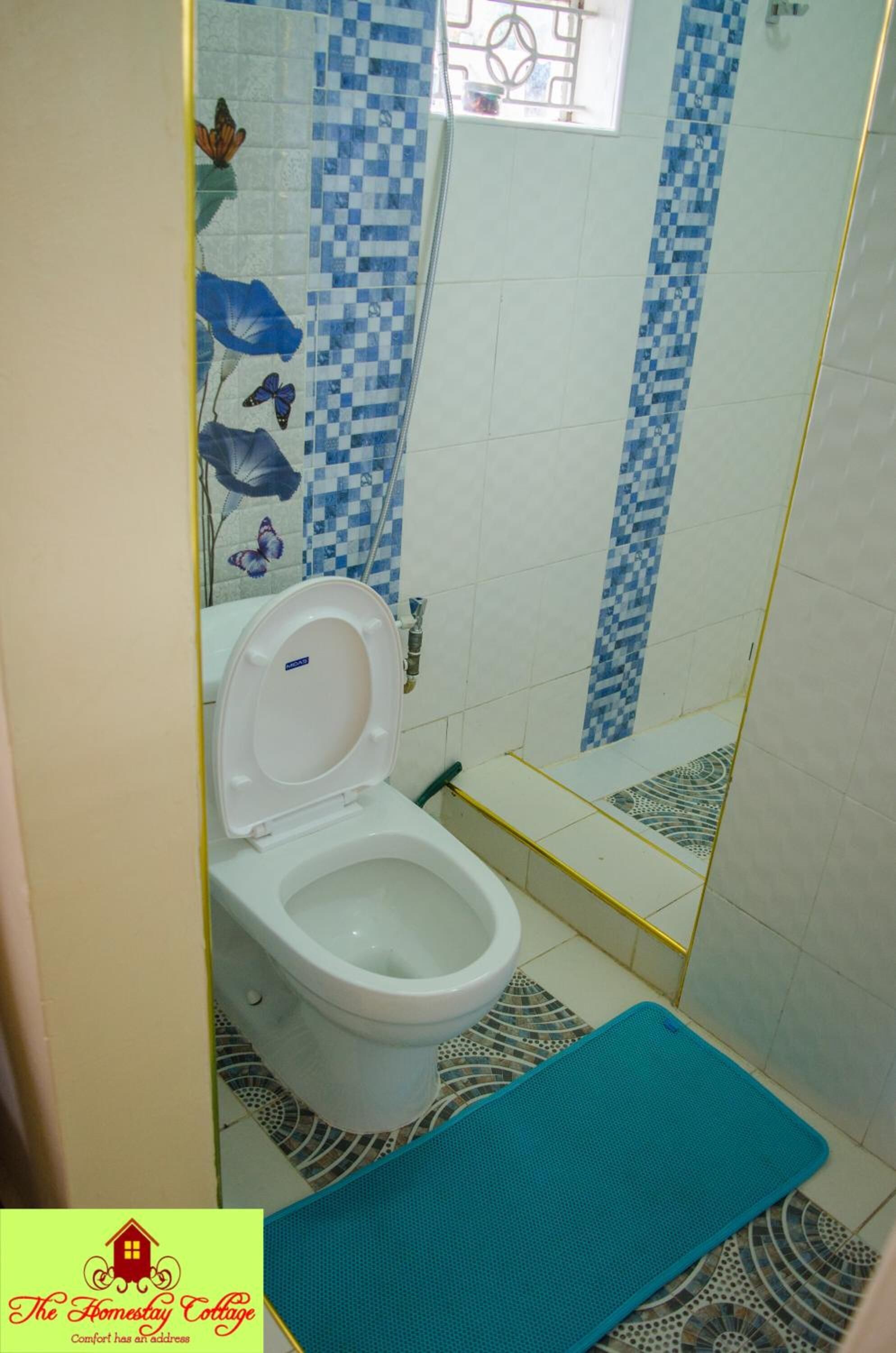 shower, free toiletries, slippers, towels