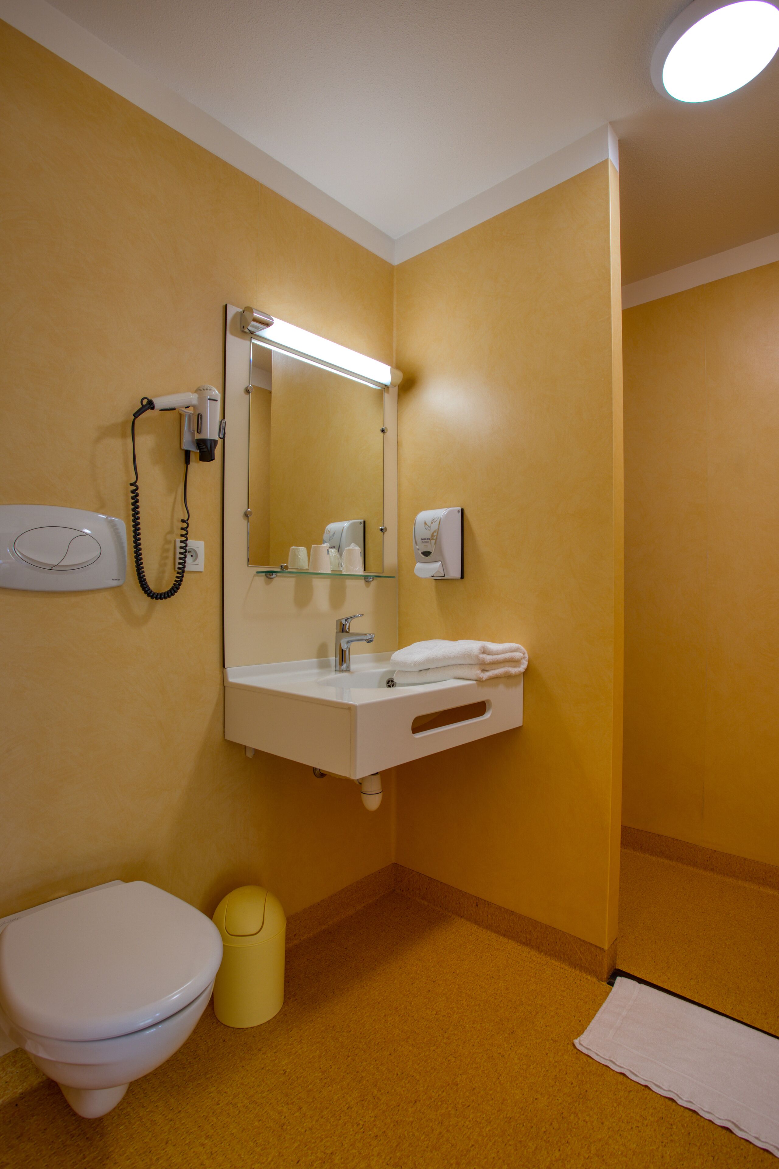 twin room | bathroom | shower, free toiletries, hair dryer, towels