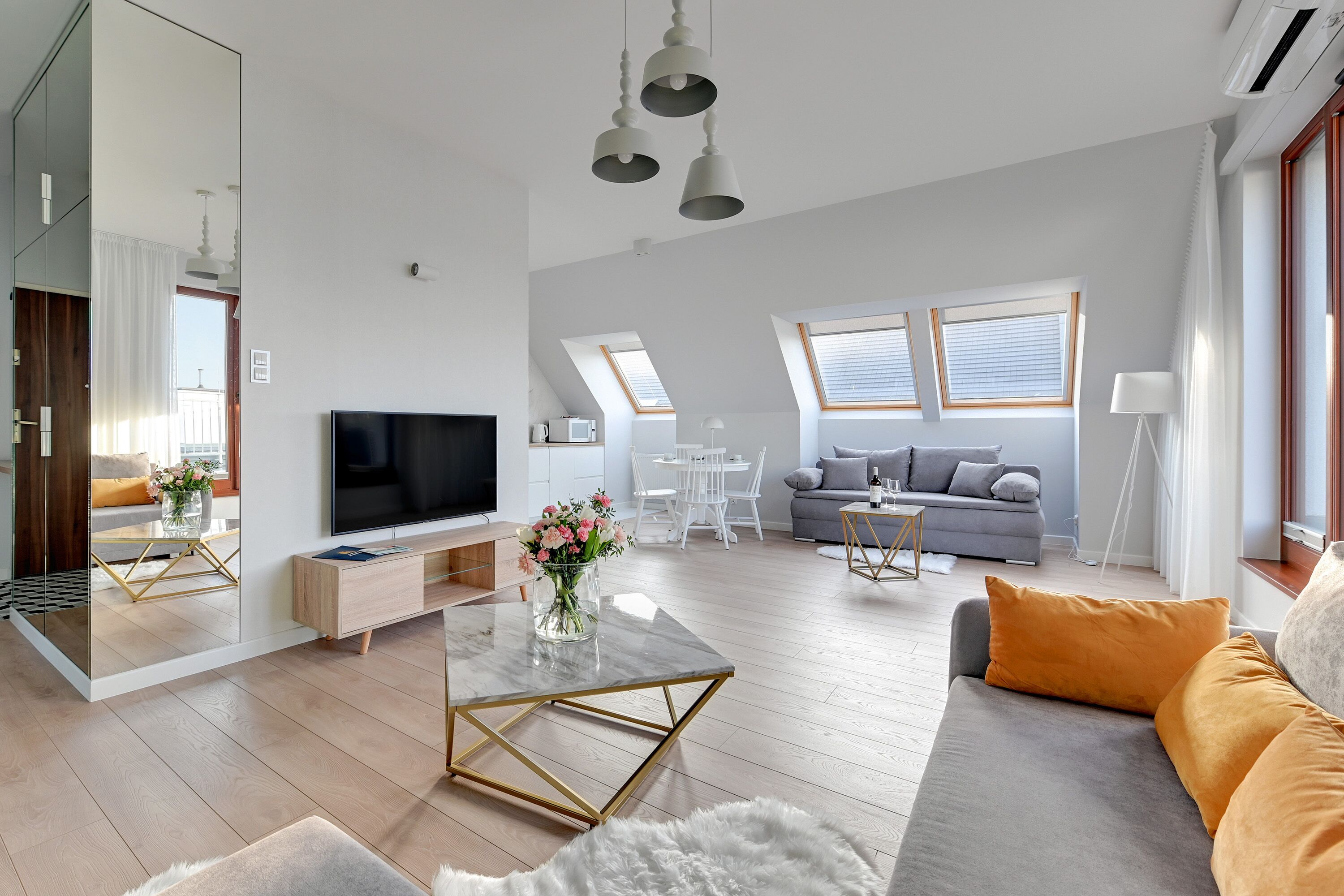 Deluxe Apartment, 2 Bedrooms, Terrace | Living area | Flat-screen TV