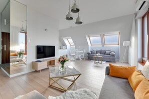 Deluxe Apartment, 2 Bedrooms, Terrace | Living area - GRANO APARTMENTS Gdańsk Motława SPA & Wellness (Gdansk)