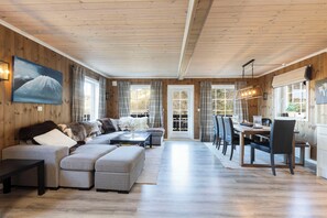 Family Cabin | Living area | 24-inch flat-screen TV with cable channels, TV