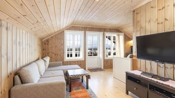 Cabin, 4 soverom, Sauna, Location Holtardalen | Coin séjour | Télévision à écran plat de 24 pouces avec chaßnes par cùble, télévision
