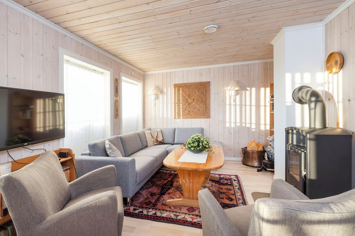 Cabin, 3 Bedrooms, Slope side, Location Holtardalen | Coin séjour | Télévision à écran plat de 24 pouces avec chaßnes par cùble, télévision