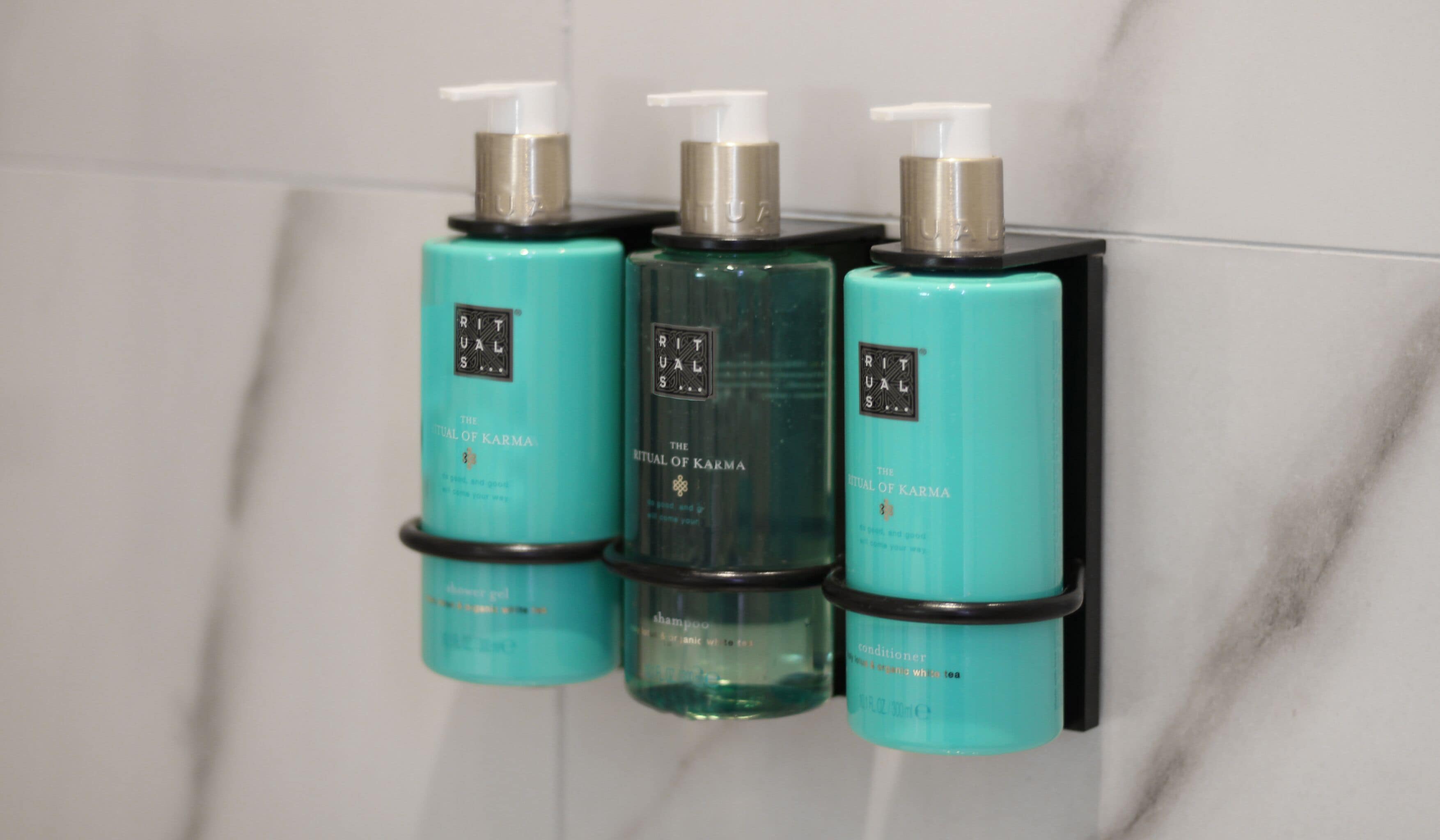 eco-friendly toiletries, hair dryer, towels