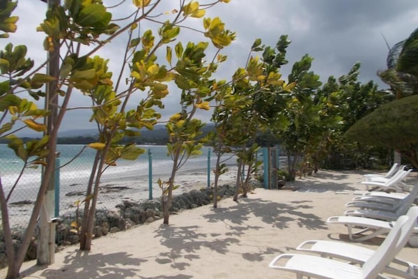 Private beach nearby, white sand