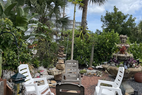 Front Yard Garden with Rocking Chairs.