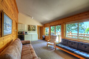 Smart TV, fireplace, DVD player, stereo