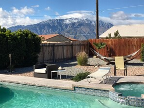 Piscine extérieure, piscine chauffée