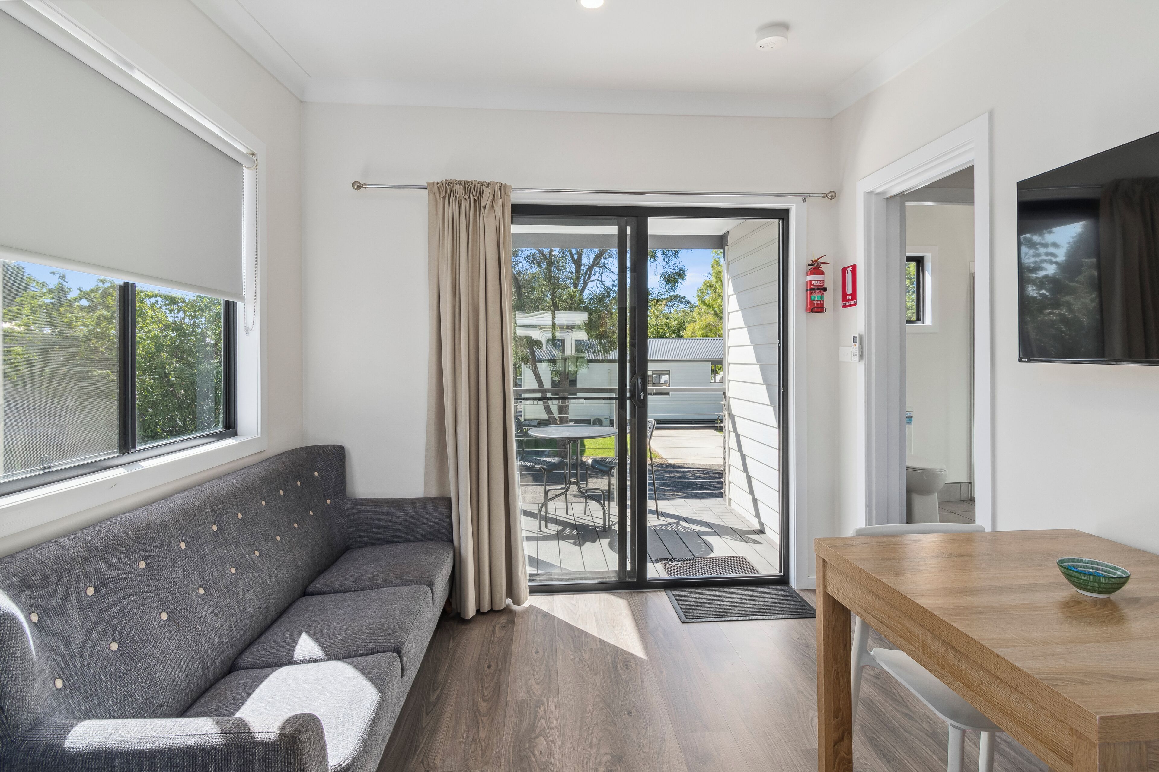 Superior 1 Bedroom Cabin - Not Pet Friendly | Living area | 26-inch flat-screen TV with digital channels, TV