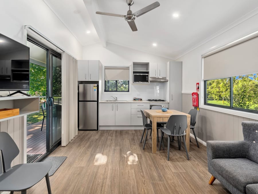 Superior 2 Bedroom Cabin - Not Pet Friendly | Private kitchen | Fridge, microwave, oven, stovetop