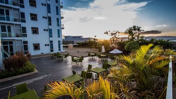 Vue depuis lâhĂ©bergement