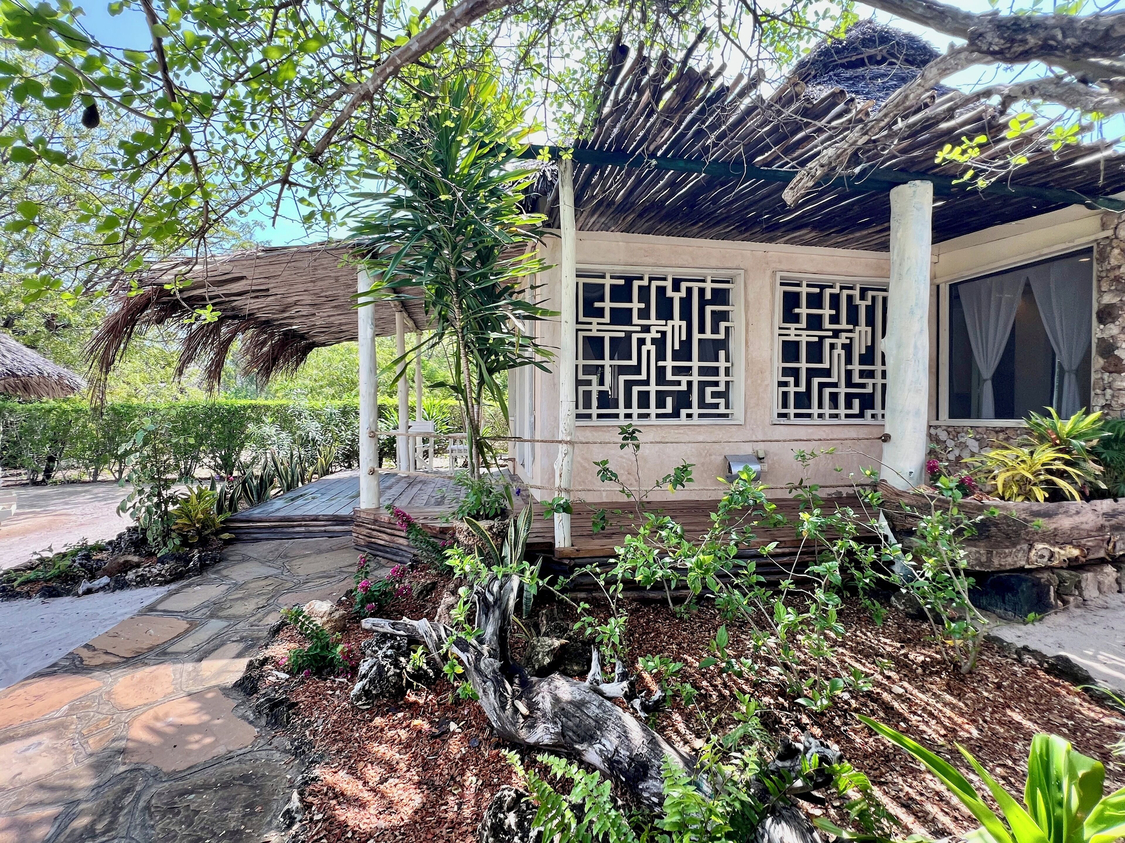 Bungalow, 1 très grand lit, vue océan | Terrasse/Patio