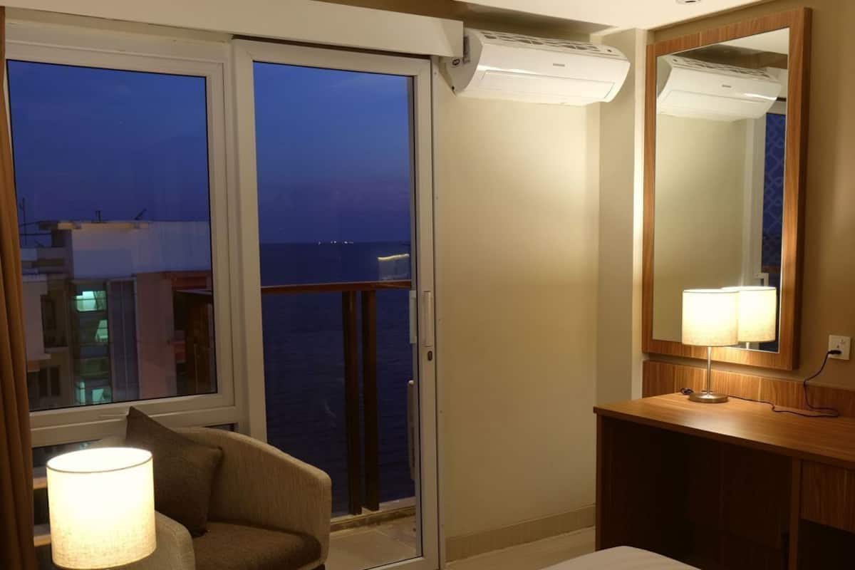 1 slaapkamer, luxe beddengoed, een minibar, een kluis op de kamer