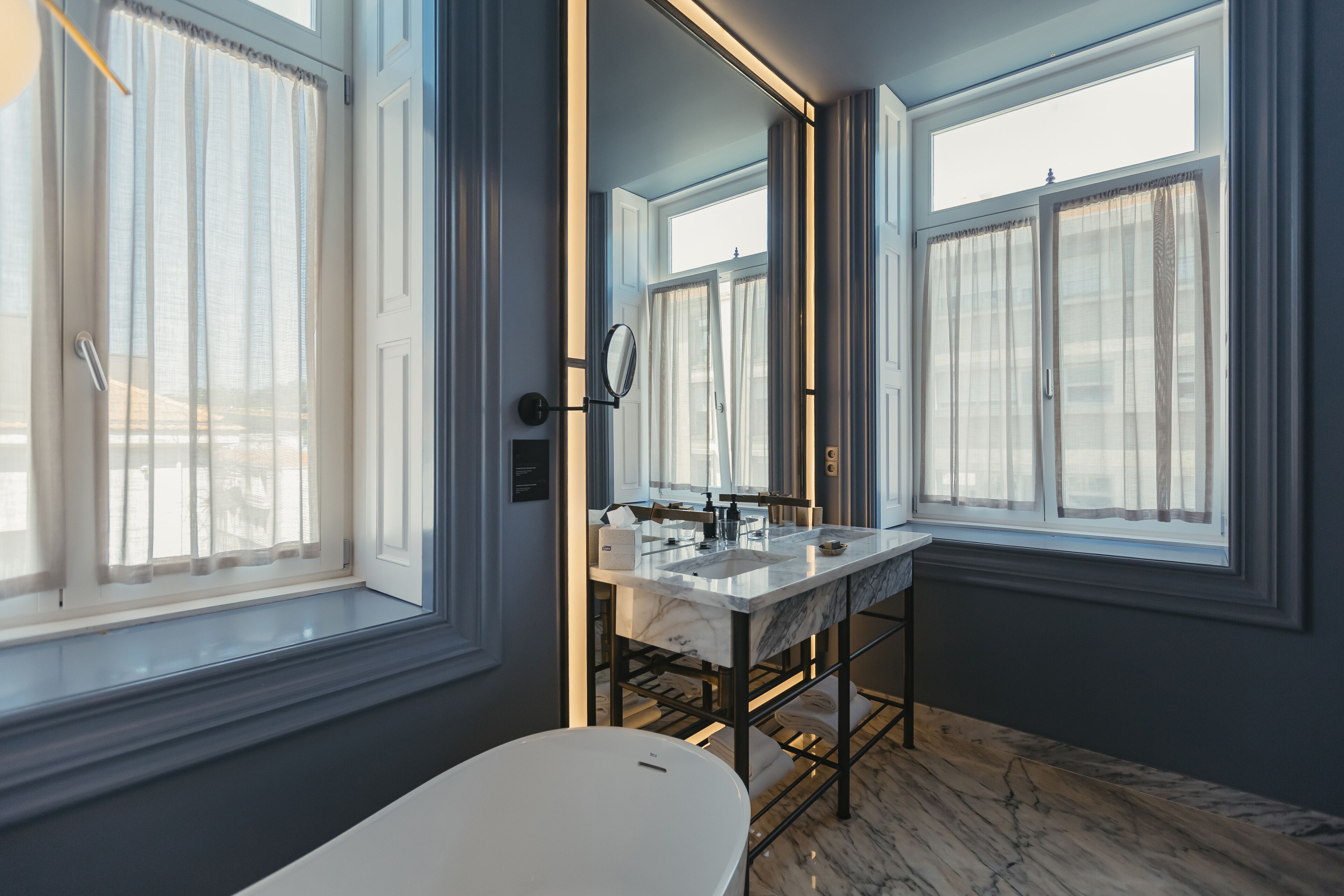 executive | bathroom | designer toiletries, hair dryer, bathrobes, slippers